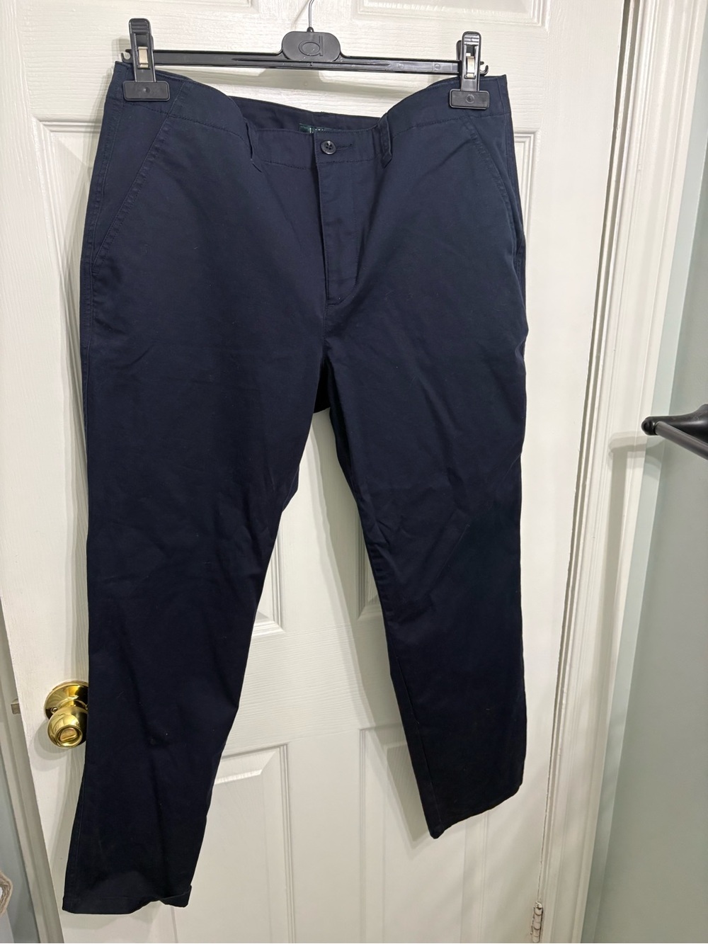 Ralph Lauren Navy Straight-Leg Cotton Pants